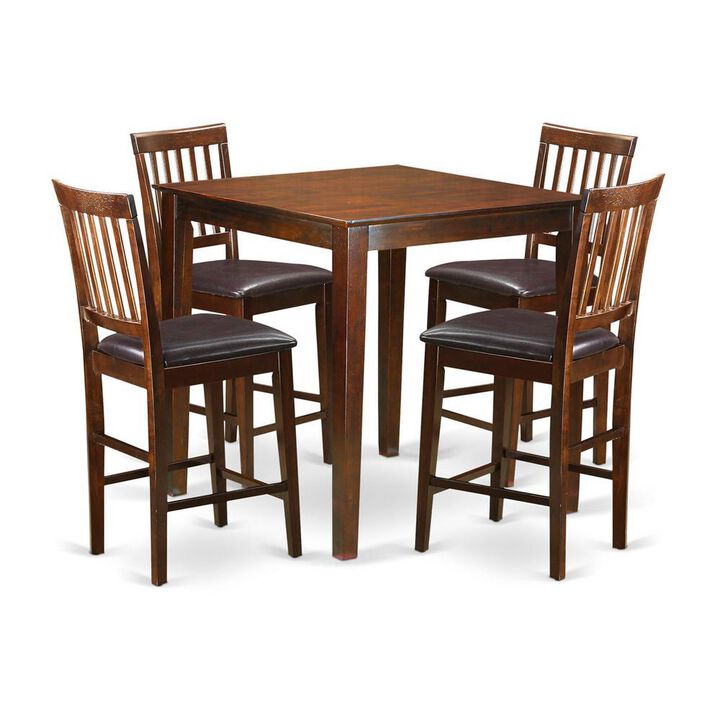 5 Pc Counter height Table-Square gathering Table and 4 Stools