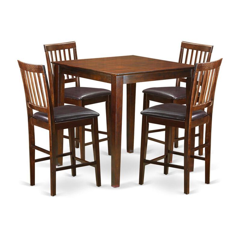 5 Pc Counter height Table-Square gathering Table and 4 Stools