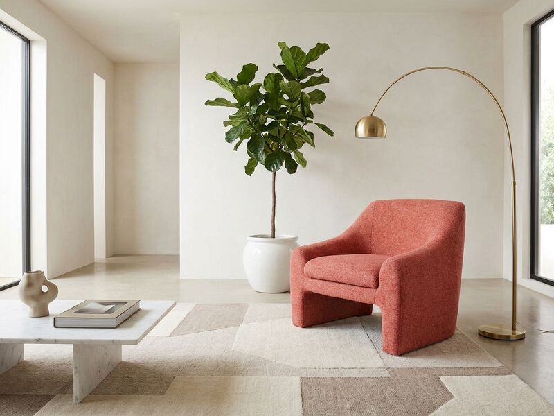 Accent Chair in Coral image number 1