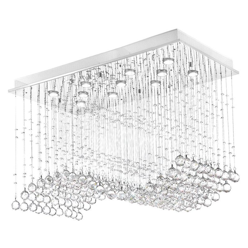 Twinkle 11 Light Flush Mount With Chrome Finish