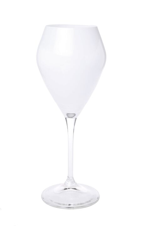 Set of 6 V-Shaped Wine Glasses with Clear Stem