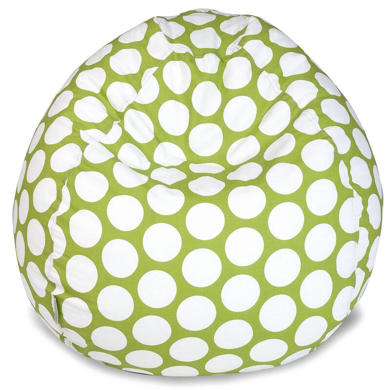 Majestic Home Goods Large Bean Bag Polka Dot (Large) Hot Green