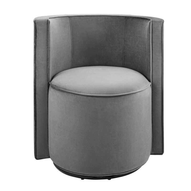 Della Performance Velvet Fabric Swivel Chair image number 0