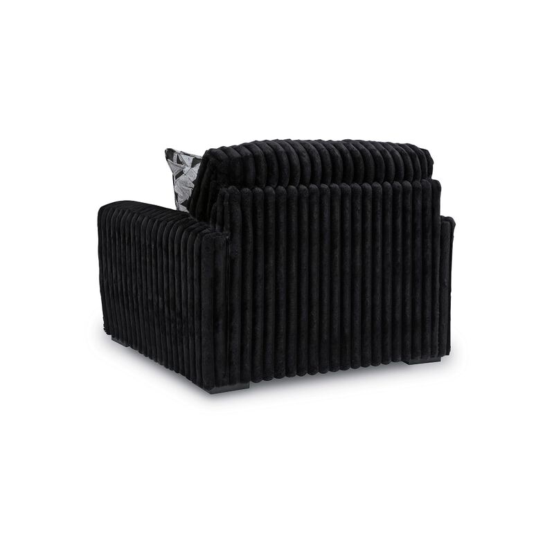 Addy Oversized Sofa Armchair, 1 Accent Pillow, Onyx Black Corduroy image number 3