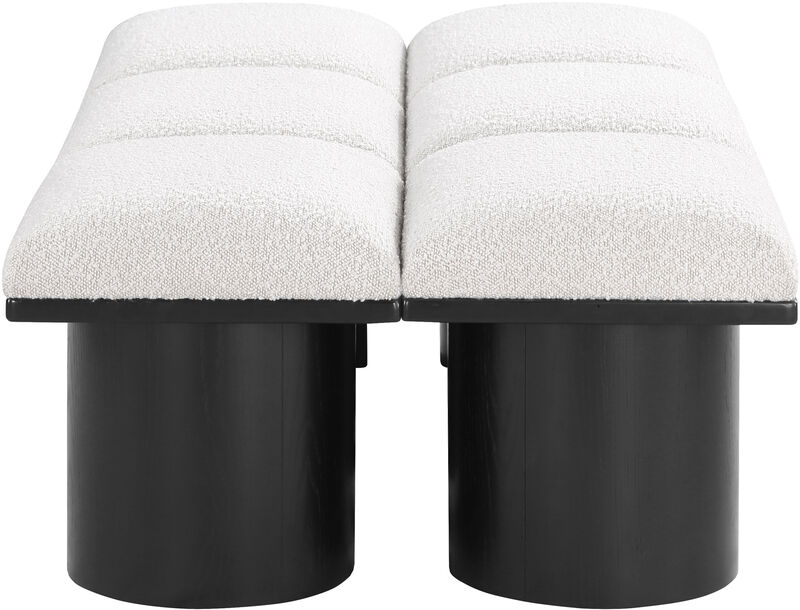 Meridian Furniture Pavilion Cream Boucle Fabric Bench