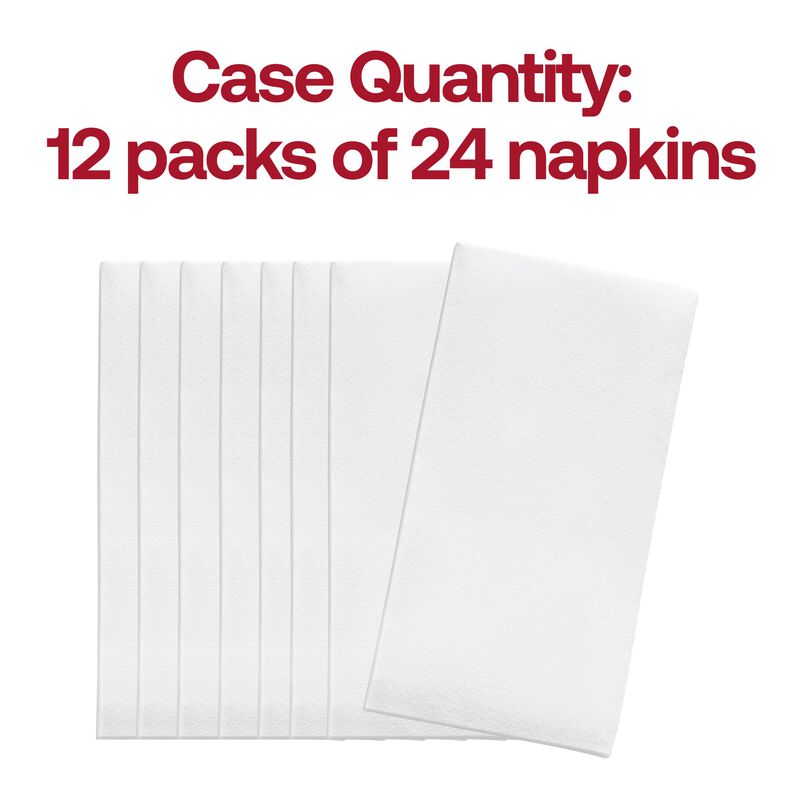 White Linen-Like Premium Paper Buffet Napkins (288 Napkins) image number 4