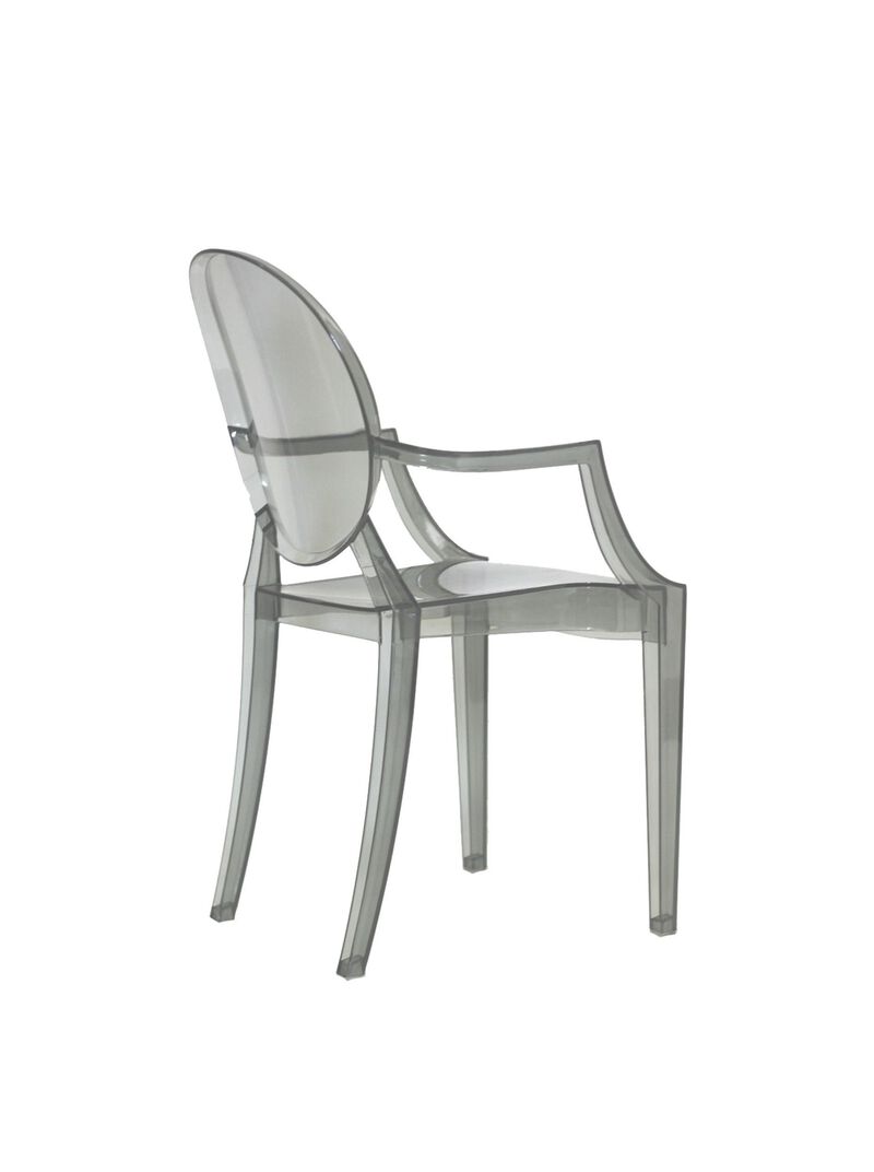 Modway Casper Modern Acrylic Stacking Two Dining Armchairs in Smoke image number 1