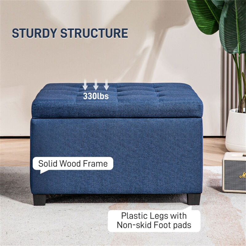 Modern Ottoman, Upholstered Footrest and Storage Ottoman for Living Room or Bedroom image number 6