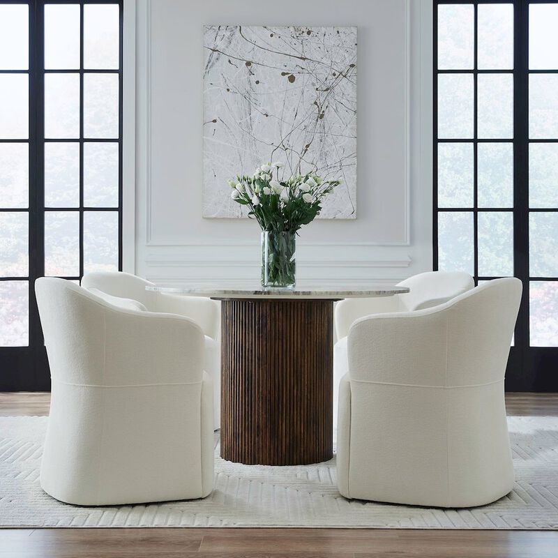 Liberty Furniture Accent Dining Chairs with Castors - Squared Arm - Ivory Upholstry - Set of Four image number 8