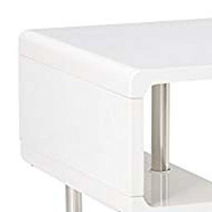 Ninove I Contemporary Style End Table, White-Benzara
