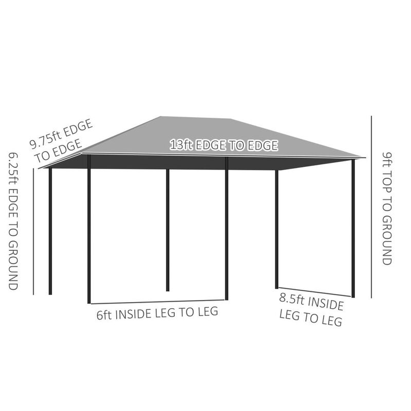 Hivvago 10' x 13' Backyard Gazebo with Sidewalls image number 2