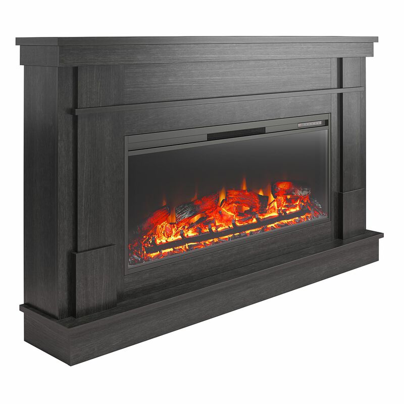 Ameriwood Home Elmcrest Wide Mantel with Linear Electric Fireplace