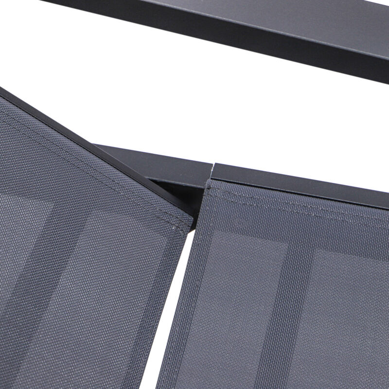 LeisureMod Marlin Poolside Outdoor Patio Lawn and Garden Modern Powder Coated Aluminum Frame Suntan Sling Chaise Lounge Chair with Armrests, Set of 2