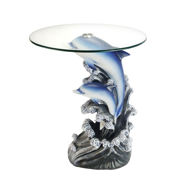Contemporary Round End Table with Durable Glass Surface and Minimalist Design image number 2