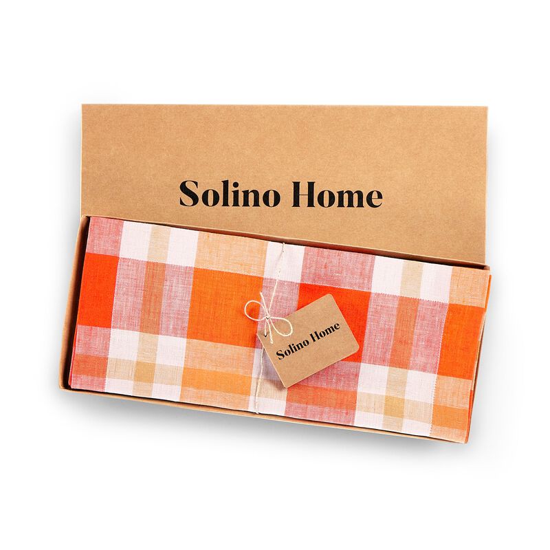 Christmas Linen Table Runner - Fall Buffalo Check, Solino Home