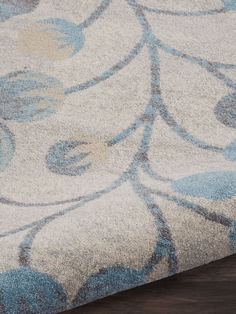 Tranquil TRA03 Ivory/Turquoise 8'10" x 11'10" Rug image number 5