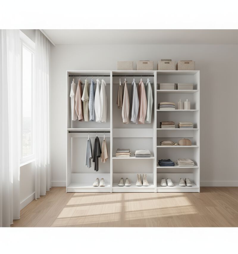 Prosper White Freestanding Walk in Wood Closet System