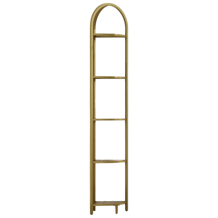 Corner Display Shelf with Tempered Glass for Living Room Decor