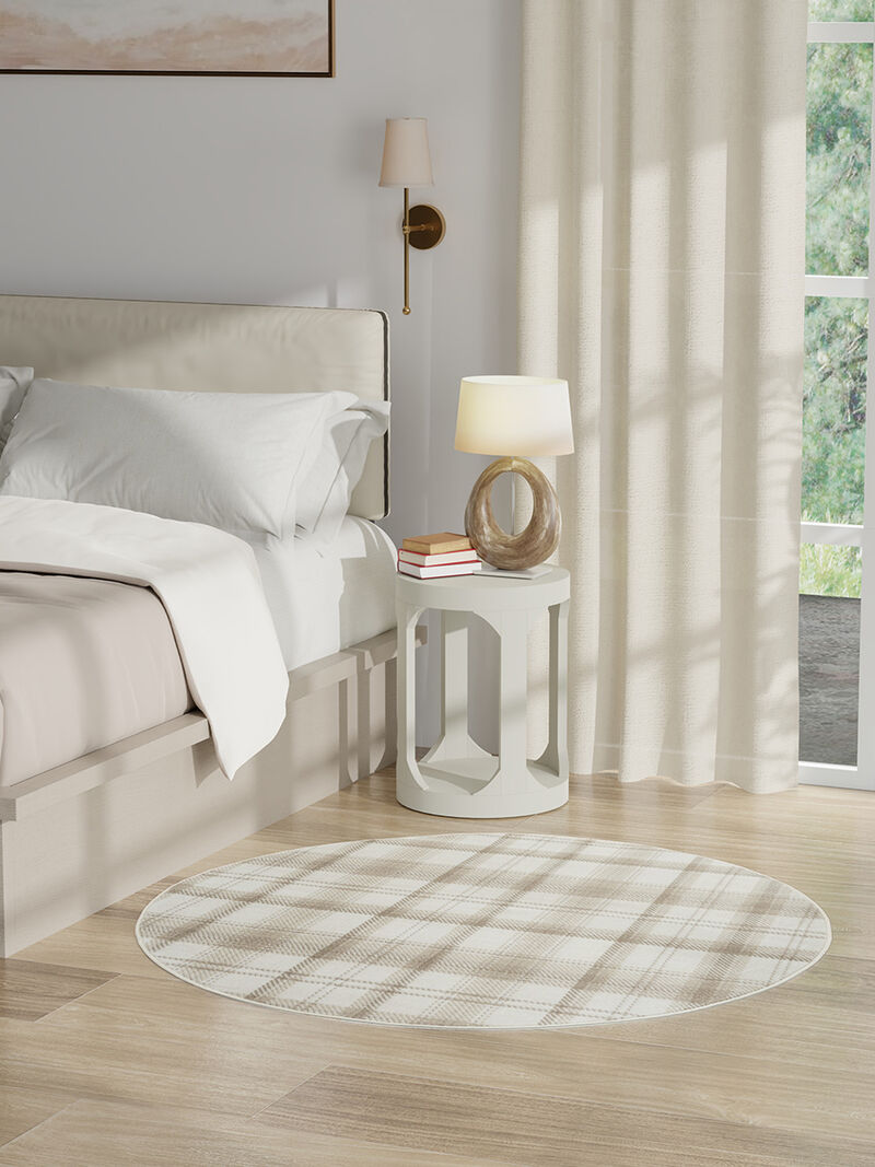 Grafix GRF03 Ivory/Beige 5'3" x Round Rug image number 1