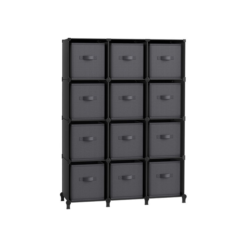 Elegant 12-Cube Storage Unit with Adjustable Shelving