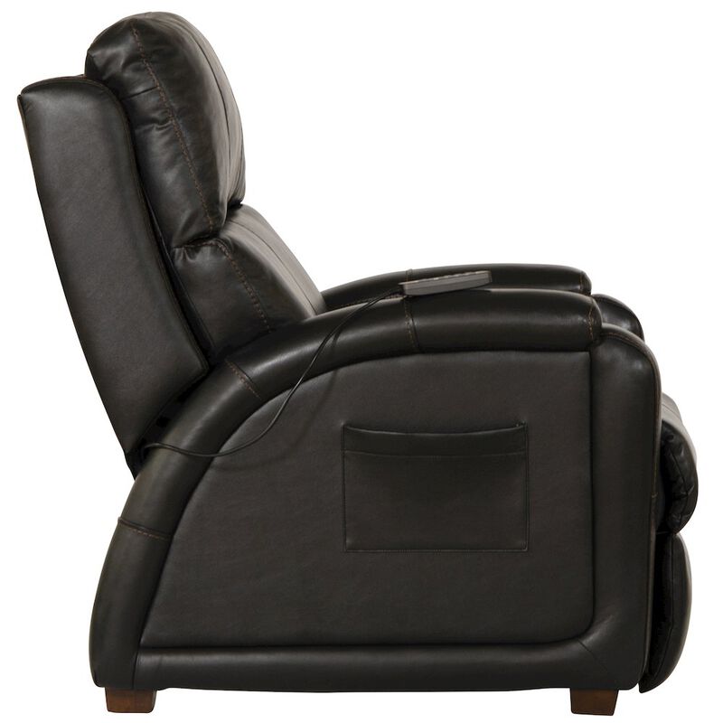 Catnapper Reliever Leather Power Lay Flat Recliner with Power Adjustable Headrest