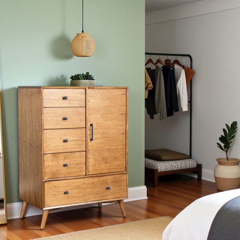 Starlight Canyon Home Brown Solid Wood Storage Cabinet with Drawers, Small Cabinet for Bedroom image number 2