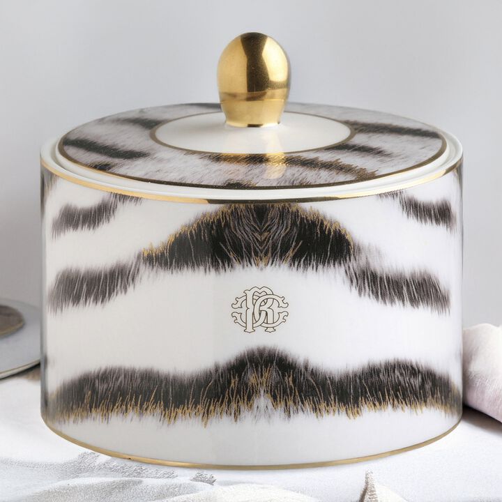 Sugar Pot TIGER   diam. 3.3", H 3.5"