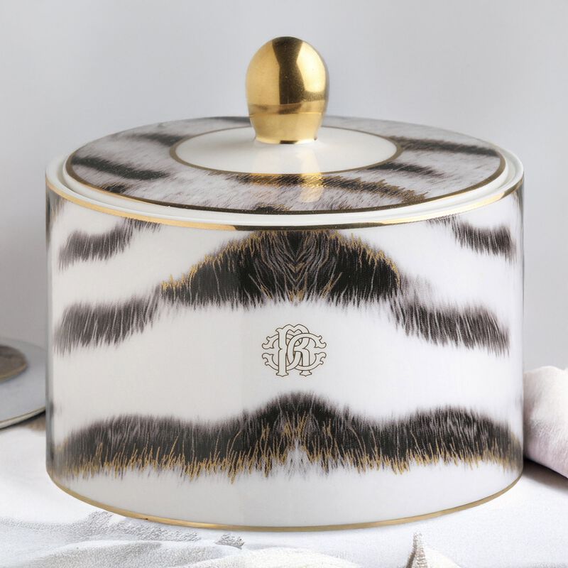 Sugar Pot TIGER   diam. 3.3", H 3.5" image number 1