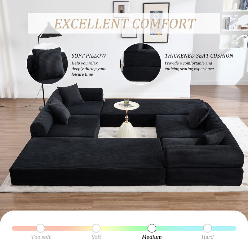 Folding Multi-Scene Convertible Sofa Bed with Storage Pockets image number 5