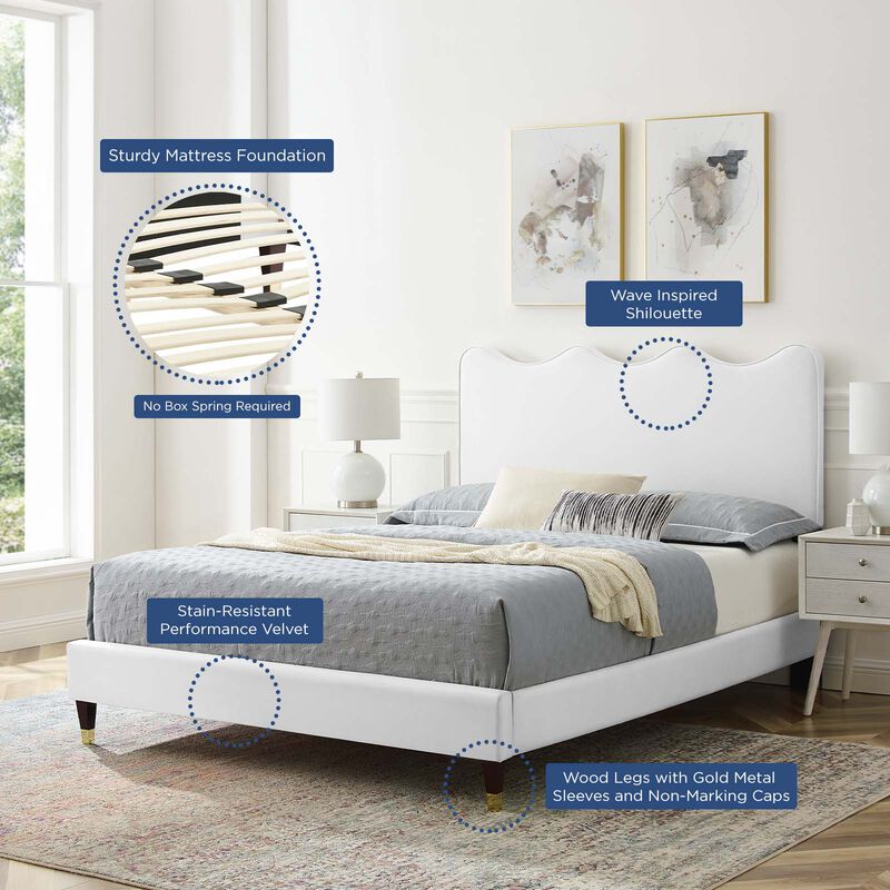 Modway - Current Performance Velvet Full Platform Bed image number 9