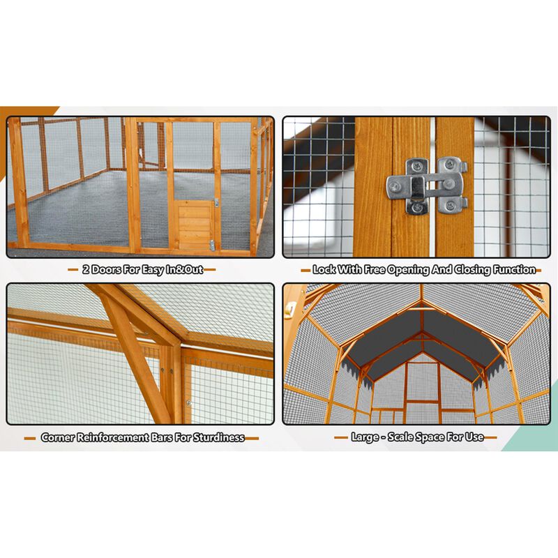 Mondawe Outdoor Large Walk-In Catio With Removable Waterproof Roof &Spacious Activity Space
