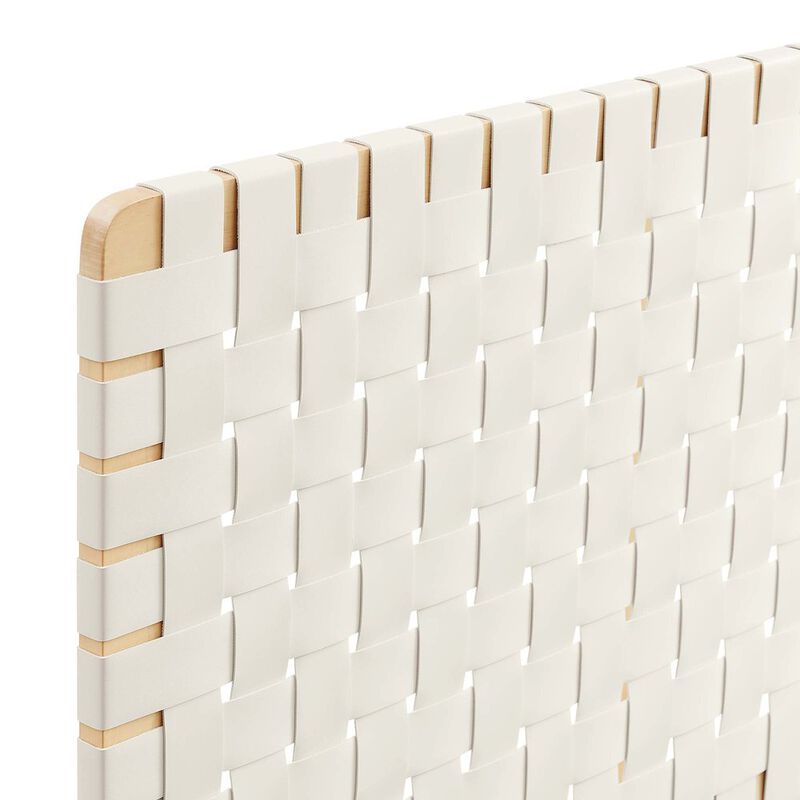 Sparta Weave Wall-Mount Vegan Leather Twin Headboard image number 5