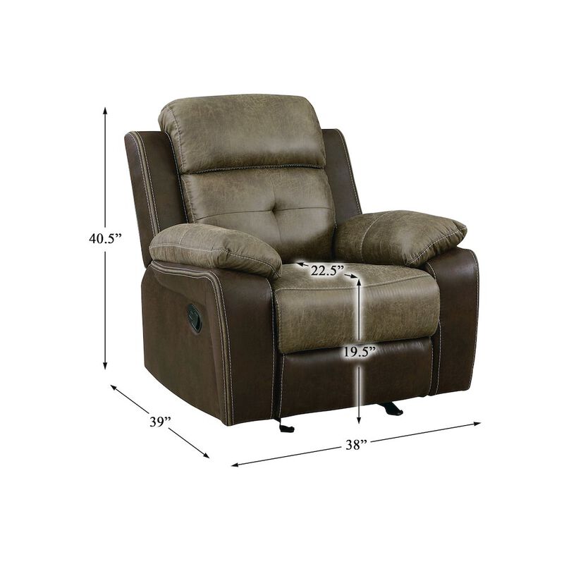 Lexicon Glendale Microfiber Glider Reclining Chair In Brown