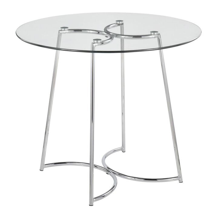 LumiSource Chrome, Clear Glass Cece Dinette Table