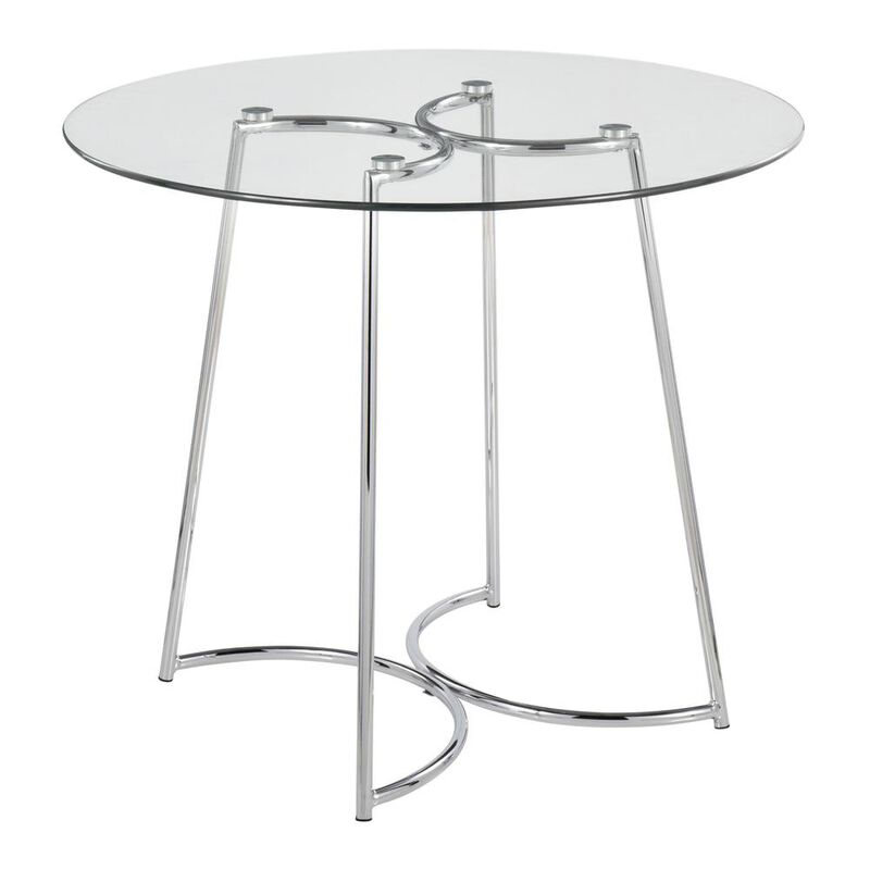LumiSource Chrome, Clear Glass Cece Dinette Table