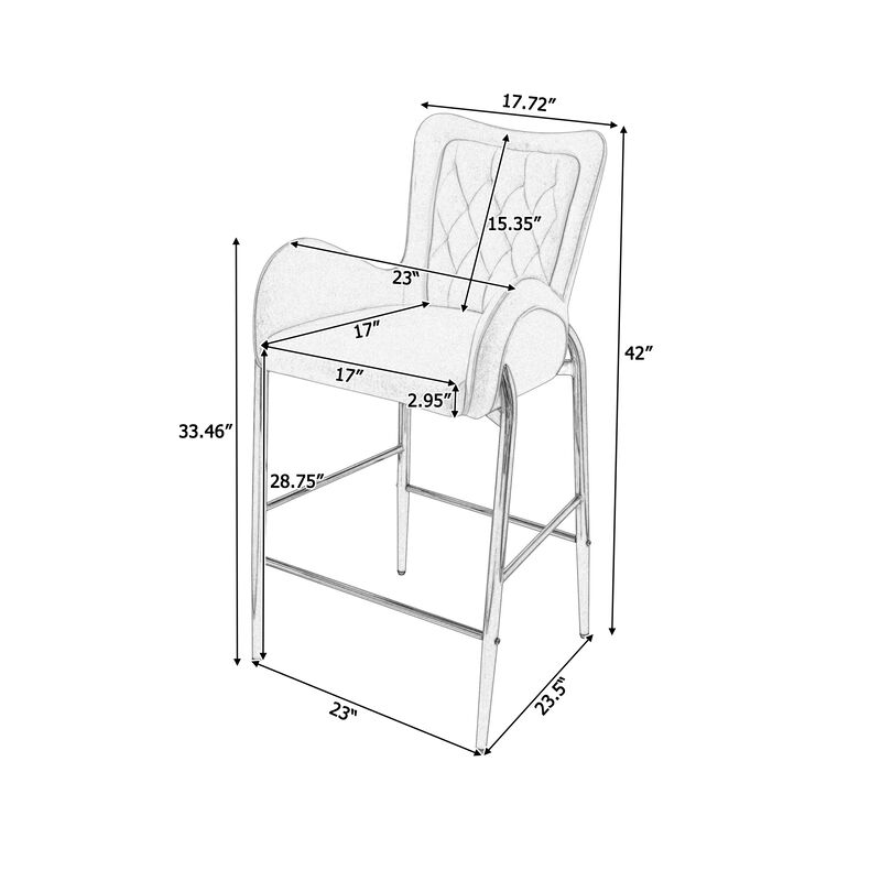 Merax Counter Height Bar Stools Set of 2