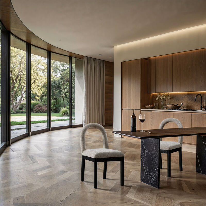 Meridian Furniture Conrad Linen Textured Fabric Dining Chair image number 1