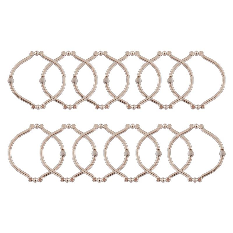 Zinc Shower Curtain Hooks, Set of 12 image number 2