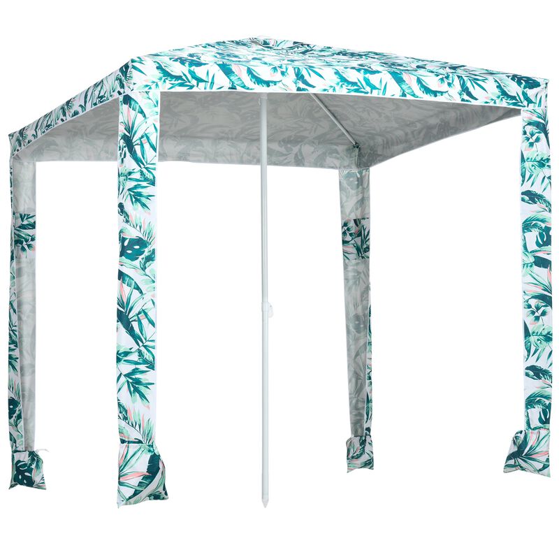 Beach Sun Shelter: 6.5' Quick-Assembly Cabana Canopy Umbrella