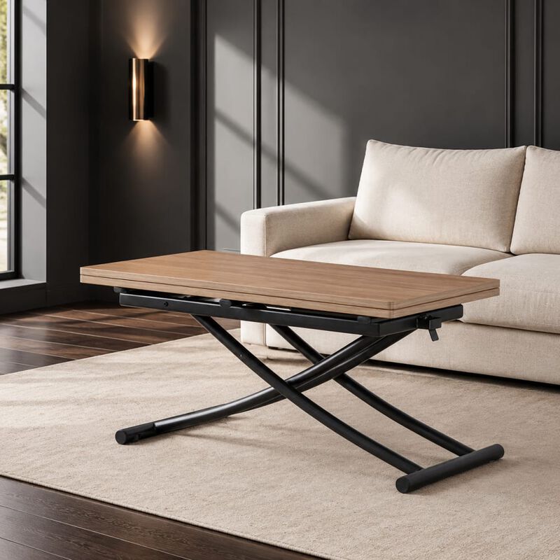 GOODSILO Multifunctional Adjustable Height Lifting Table Foldable Desktop for Home Office Dining Coffee Dressing Space Saving image number 3