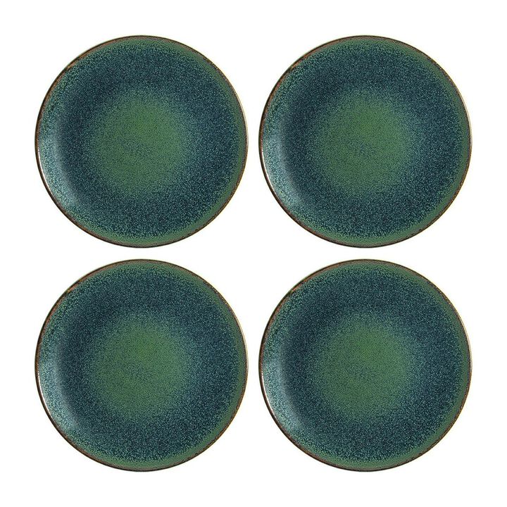 Mar dia.8.25" Round Blue Porcelain Plate (Set of 4)