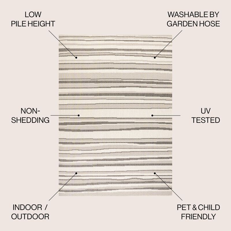 Castara Wavy Stripe Modern Indoor/Outdoor Area Rug