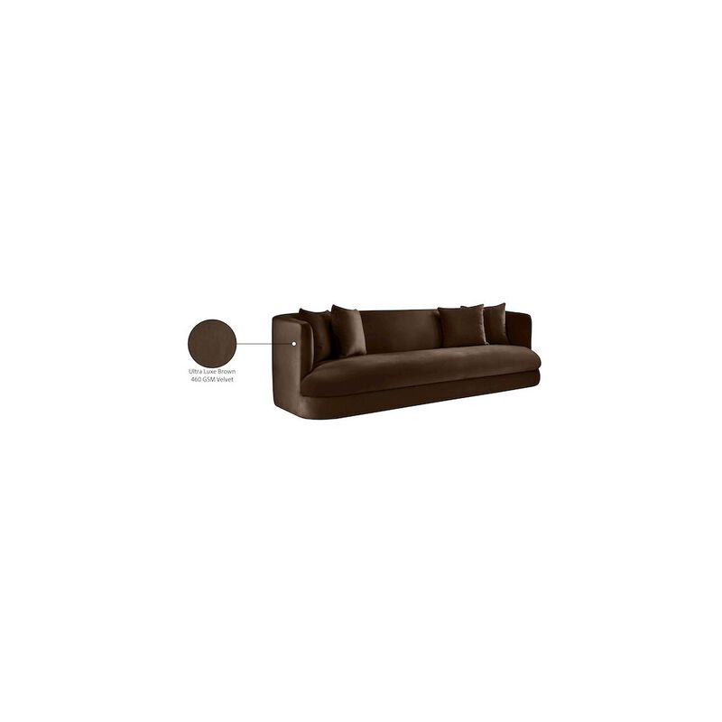 Meridian Furniture Alder Brown Velvet Sofa