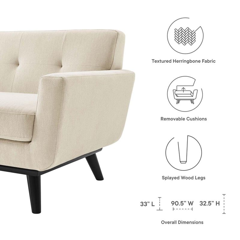 Engage Herringbone Fabric Sofa image number 8