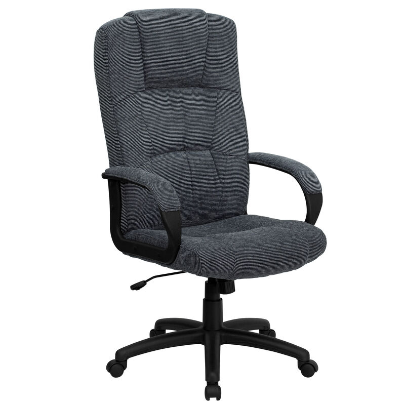 Rochelle High Back Gray Fabric Executive Swivel Office Chair with Arms image number 0