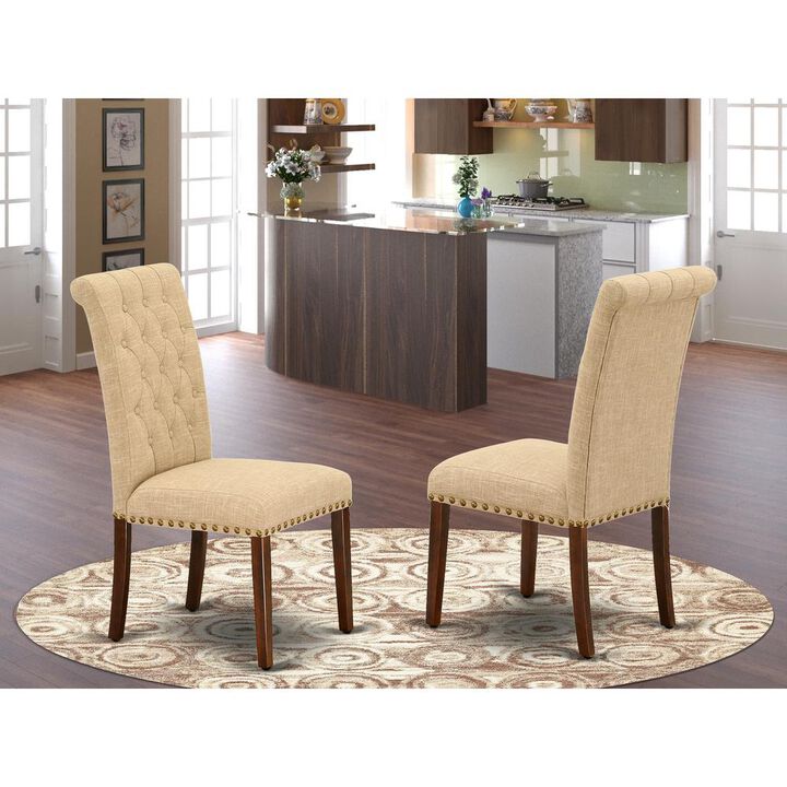 East West Furniture Dining Chair Mahogany, BRP3T04