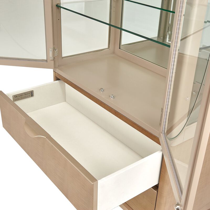 Michael Amini Malibu Crest Display Cabinet - Chardonnay