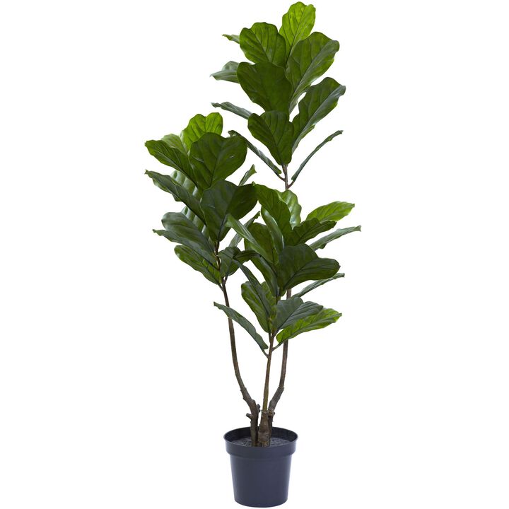 HomPlanti 65 Inches Fiddle Leaf Tree UV Resistant (Indoor/Outdoor)