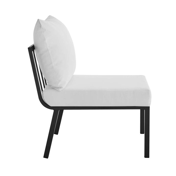 Modway Riverside Outdoor Furniture, Armless Chair, Gray White