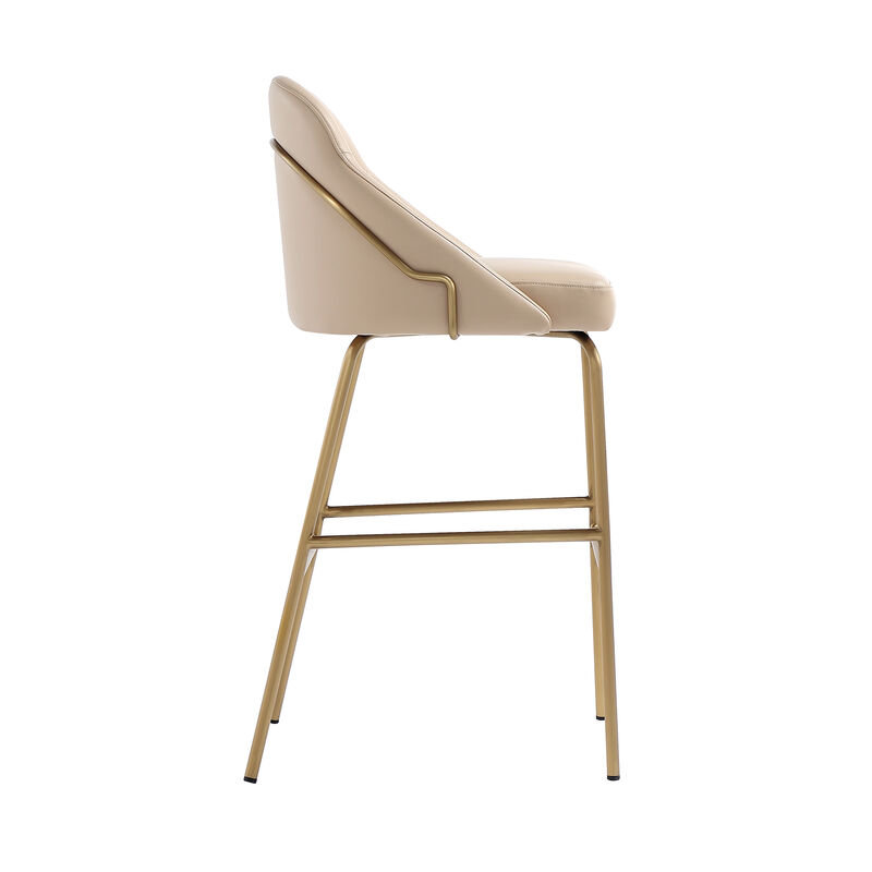 Gracie Barstool in Tan and Gold